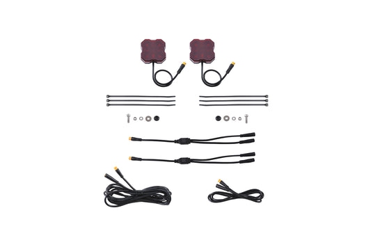 Stage Series Single-Color LED Rock Light Red M8 (2-pack) Diode Dynamics