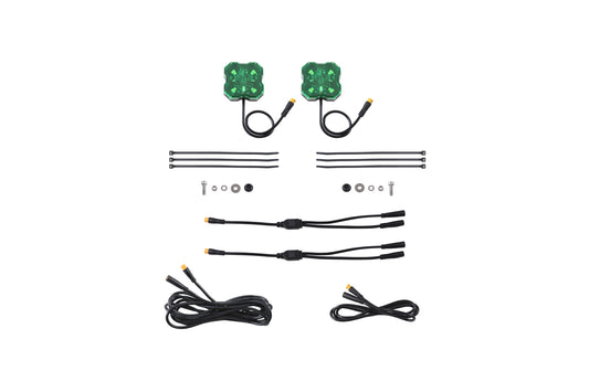 Stage Series Single-Color LED Rock Light Green M8 (2-pack) Diode Dynamics
