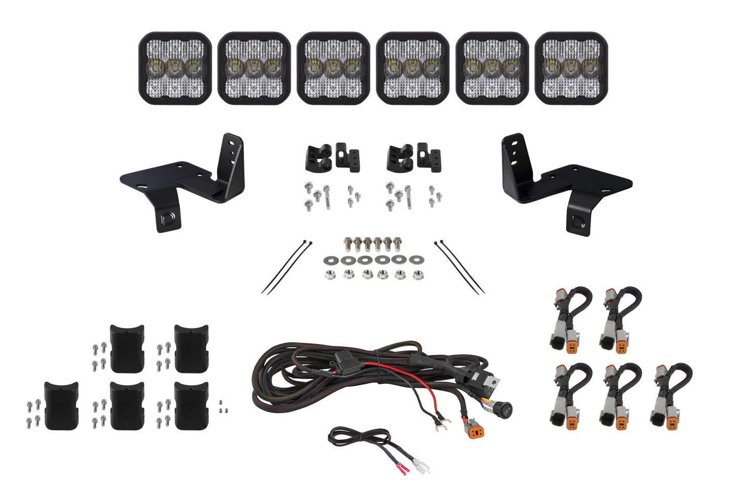 Super Duty SS5 6-Pod CrossLink Grille Lightbar Kit, Sport White Combo