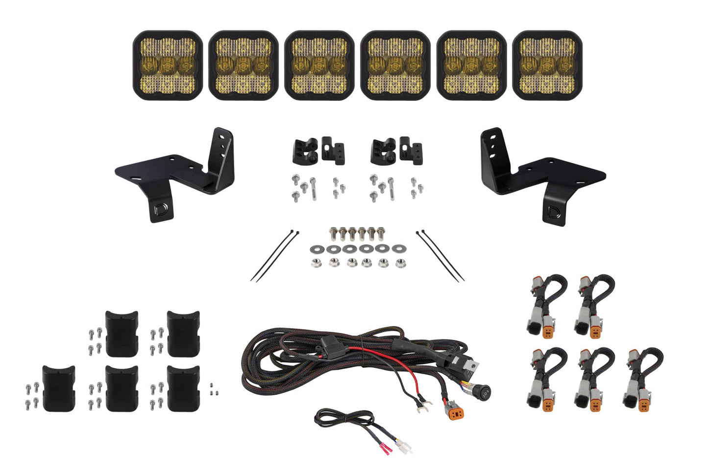 Super Duty SS5 6-Pod CrossLink Grille Lightbar Kit, Sport Yellow Combo