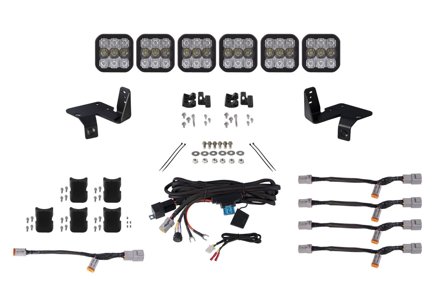 Super Duty SS5 6-Pod CrossLink Grille Lightbar Kit, Pro White Combo