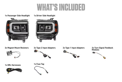 2015-2019 GMC Sierra HD XB EVO Hybrid LED Headlights