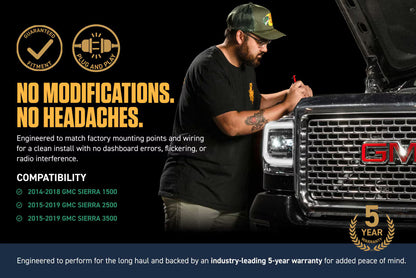 2015-2019 GMC Sierra HD XB EVO Hybrid LED Headlights