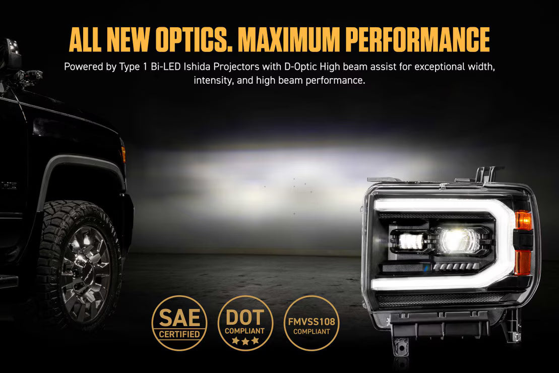 2015-2019 GMC Sierra HD XB EVO Hybrid LED Headlights