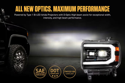 2015-2019 GMC Sierra HD XB EVO Hybrid LED Headlights