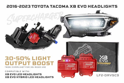 Supercharged Drivers For 2016-2023 Toyota Tacoma XB Evo / XB Evo Hybrid Headlights