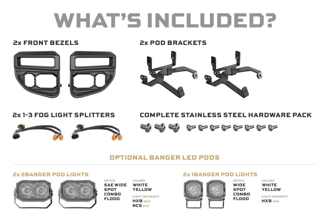 2020-2022 Ford Super Duty Banger LED Fog Light Kit