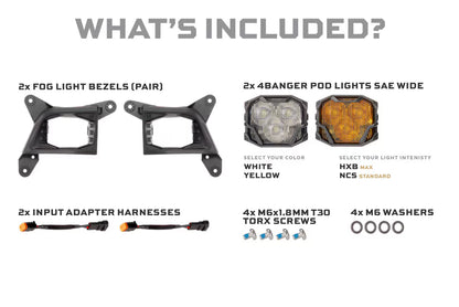 4Banger LED-Nebelscheinwerfer-Kit für 2015-2019 Chevrolet Silverado HD 