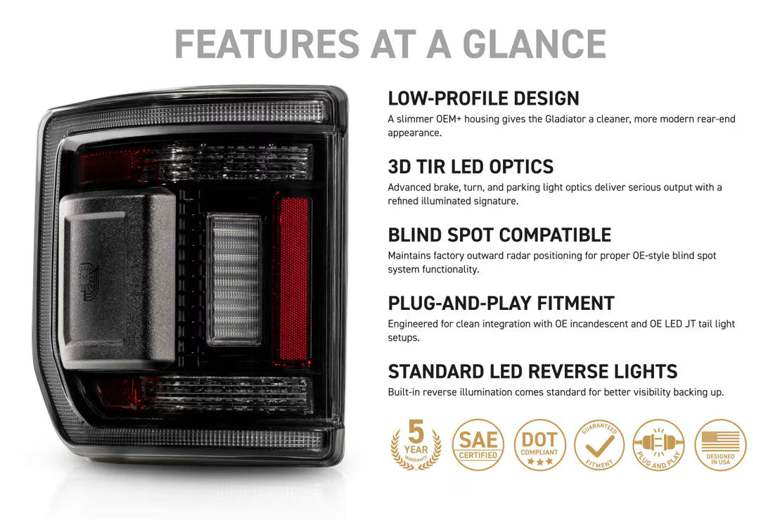 2020+ Jeep Gladiator JL XB Low Profile LED Taillights