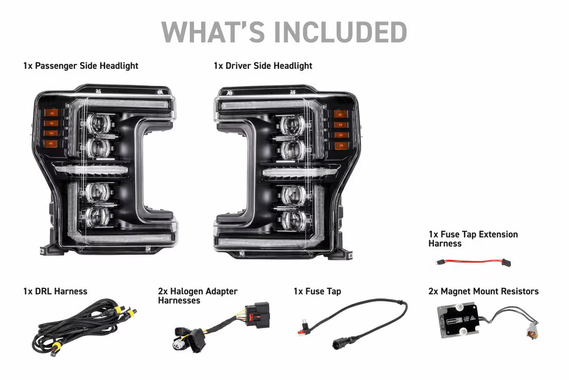 2017-2019 Ford Super Duty XB Evo Hybrid LED Headlights