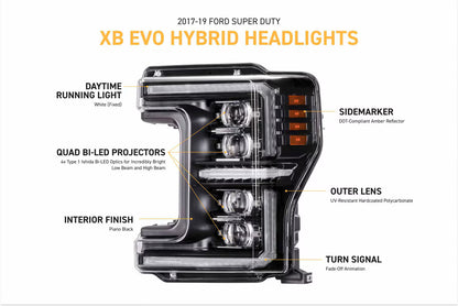 2017-2019 Ford Super Duty XB Evo Hybrid LED Headlights