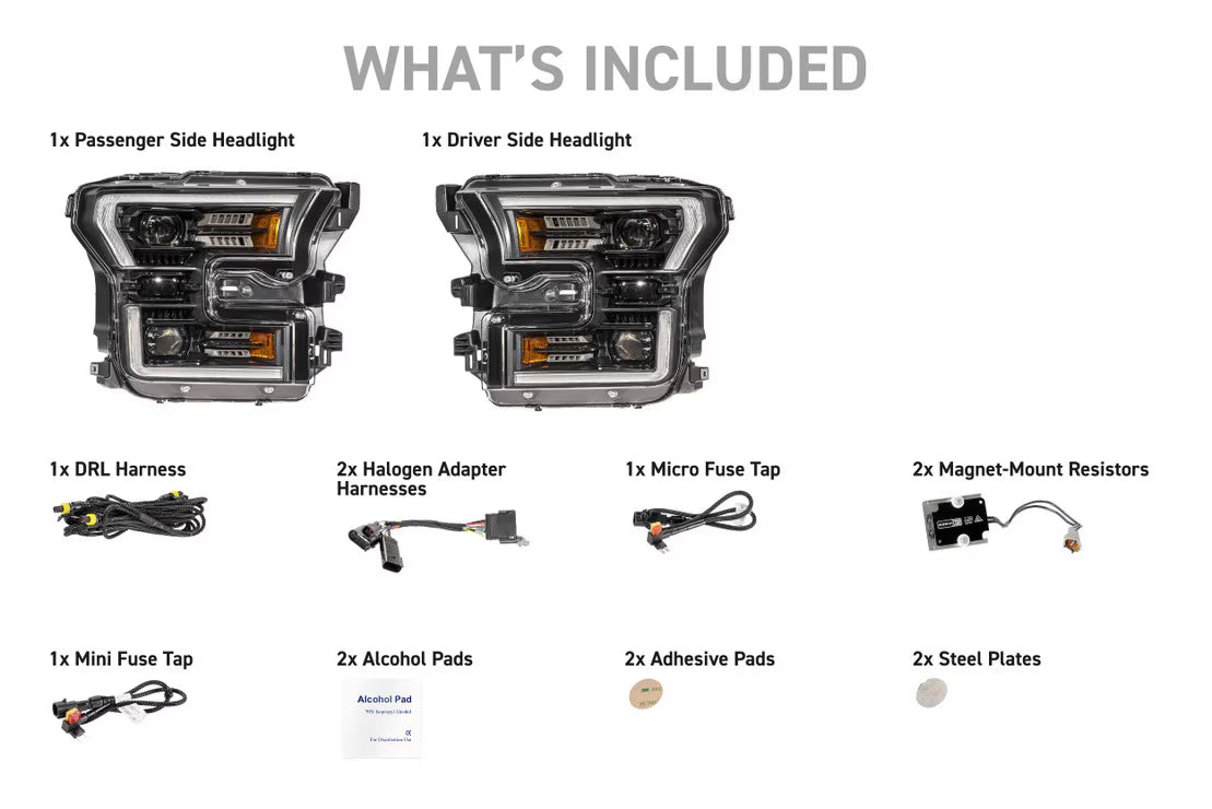 2017-2020 Ford F-150 Raptor XB EVO Hybrid LED Headlights