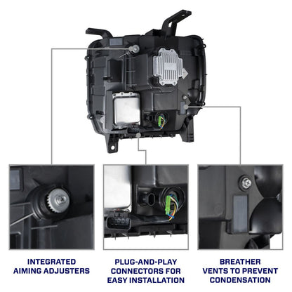 Faros delanteros LED con proyector para GMC Sierra 1500 14-18 y GMC Sierra 2500/3500 15-19 (par)