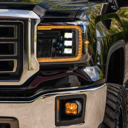 2014-2018 GMC Sierra LED Projector Headlights (Amber DRL)