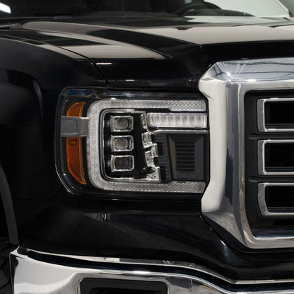 Faros delanteros LED con proyector para GMC Sierra 1500 14-18 y GMC Sierra 2500/3500 15-19 (par)