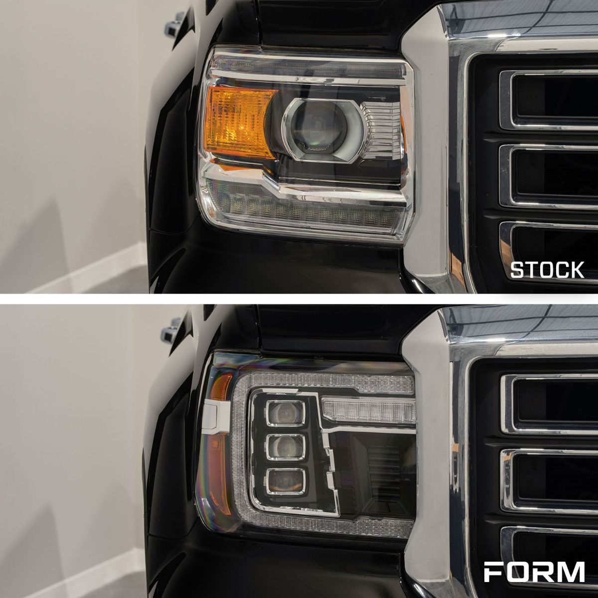 Faros delanteros LED con proyector para GMC Sierra 1500 14-18 y GMC Sierra 2500/3500 15-19 (par)