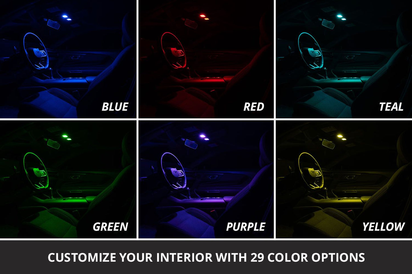 2024+ Ford Mustang Multicolor LED Dome Light Kit