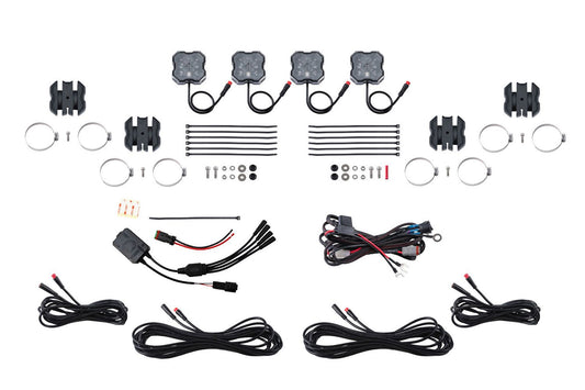 Stage Series SXS Rock Light Installer Kit, RGBW M8 w/Controller (4-pack)