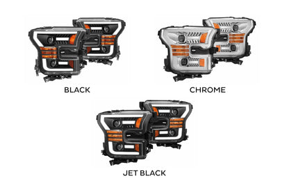 ARex Luxx LED Headlights: Ford F150 (15-17) - Jet Black (Set)