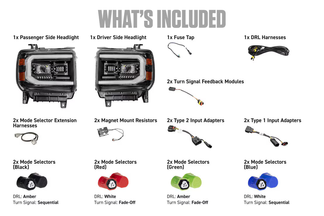 2015-2018 GMC Sierra XB EVO LED Headlights
