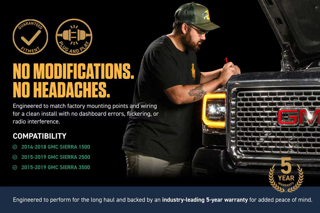 2015-2018 GMC Sierra XB EVO LED Headlights