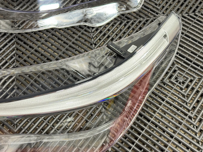 2008-2010 BMW E60 5-Series Facelift Replacement Headlight Lenses w/ LED Brow