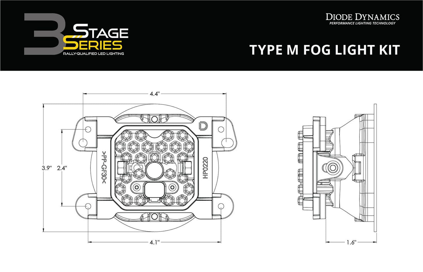 SS3 LED Fog Light Kit for 2007-2018 Jeep JK Wrangler Plastic Bumper