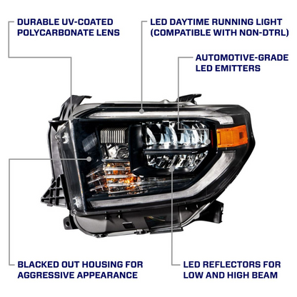 Faros delanteros reflectores LED para Toyota Tundra 2014-2021