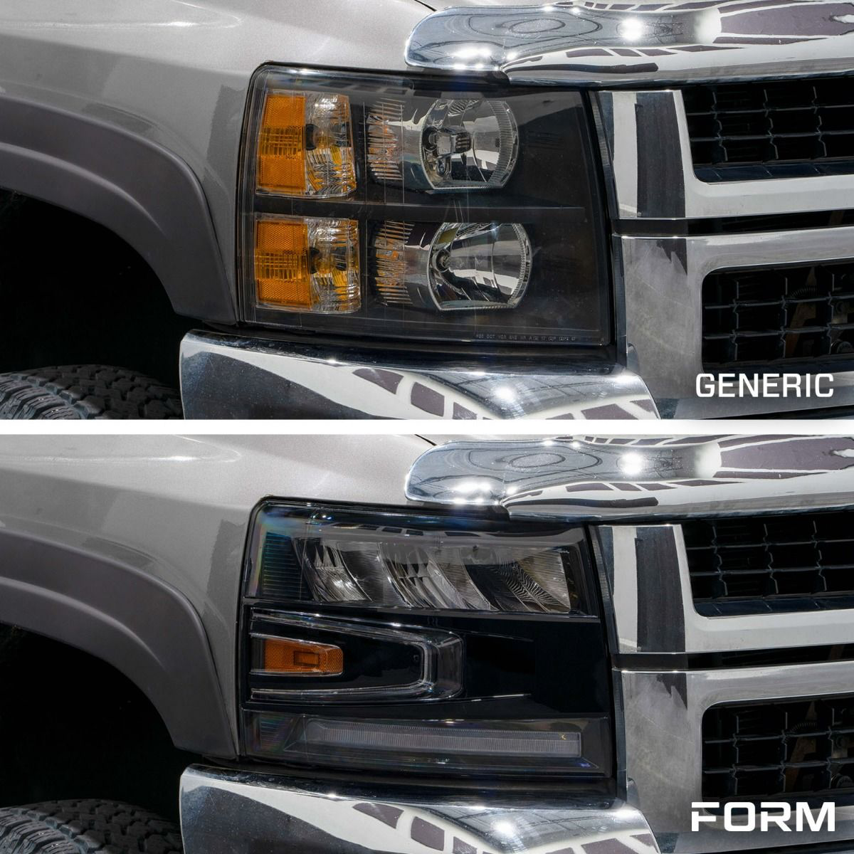 2007-2013 Chevrolet Silverado LED Reflector Headlights Pair Form Lighting