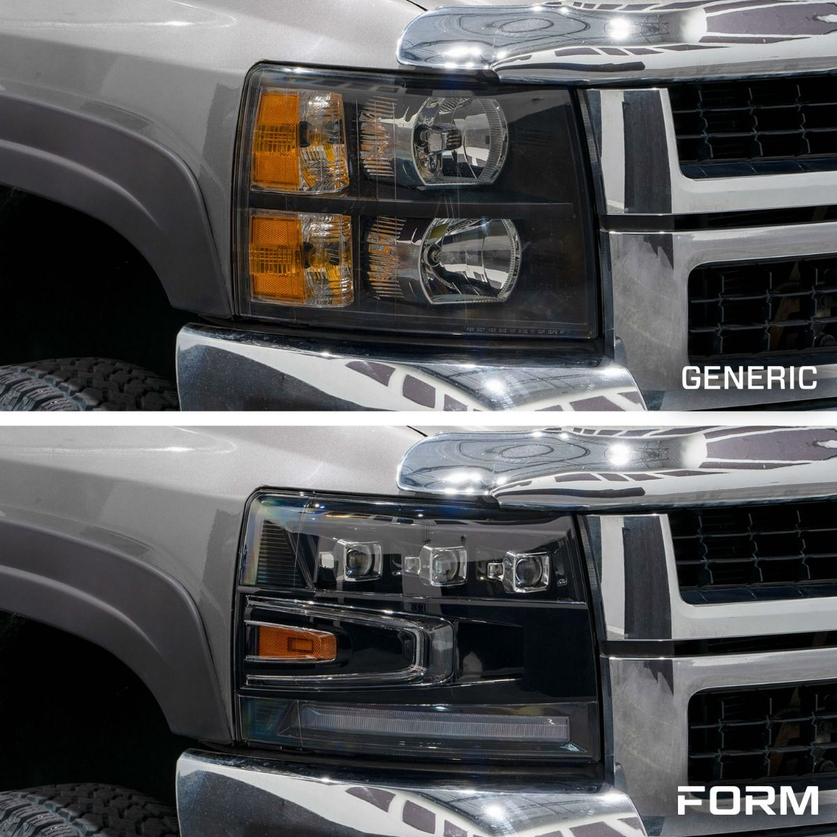 2007-2013 Chevrolet Silverado LED Projector Headlights Pair Form Lighting