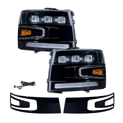 2007-2013 Chevrolet Silverado LED Projector Headlights Pair Form Lighting