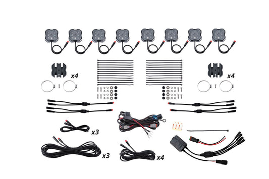 Stage Series SXS Rock Light Installer Kit, RGBW M8 w/Controller (8-pack)