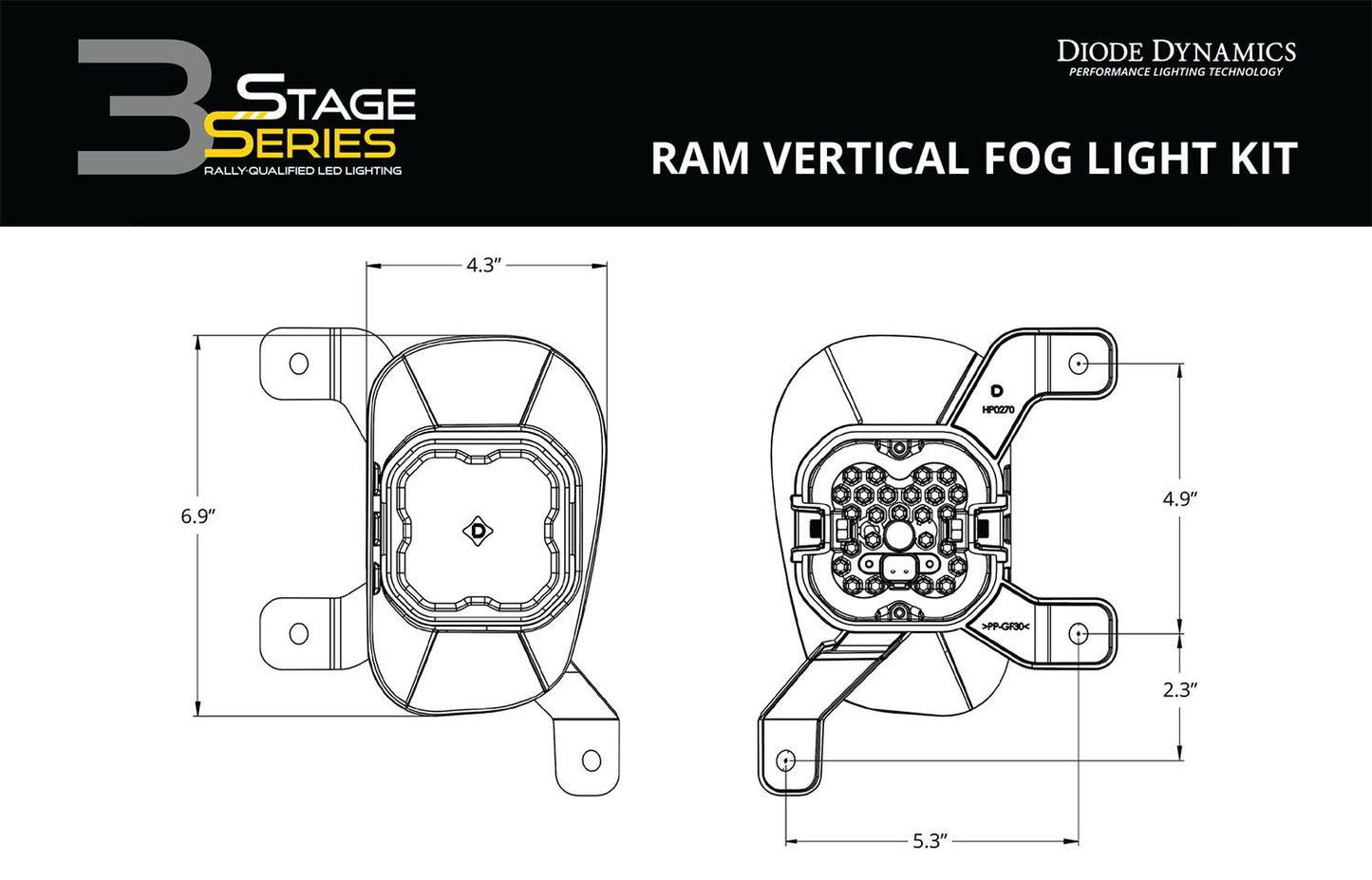 Kit de luces antiniebla LED SS3 para Dodge Ram 1500 Classic 2019-2024 