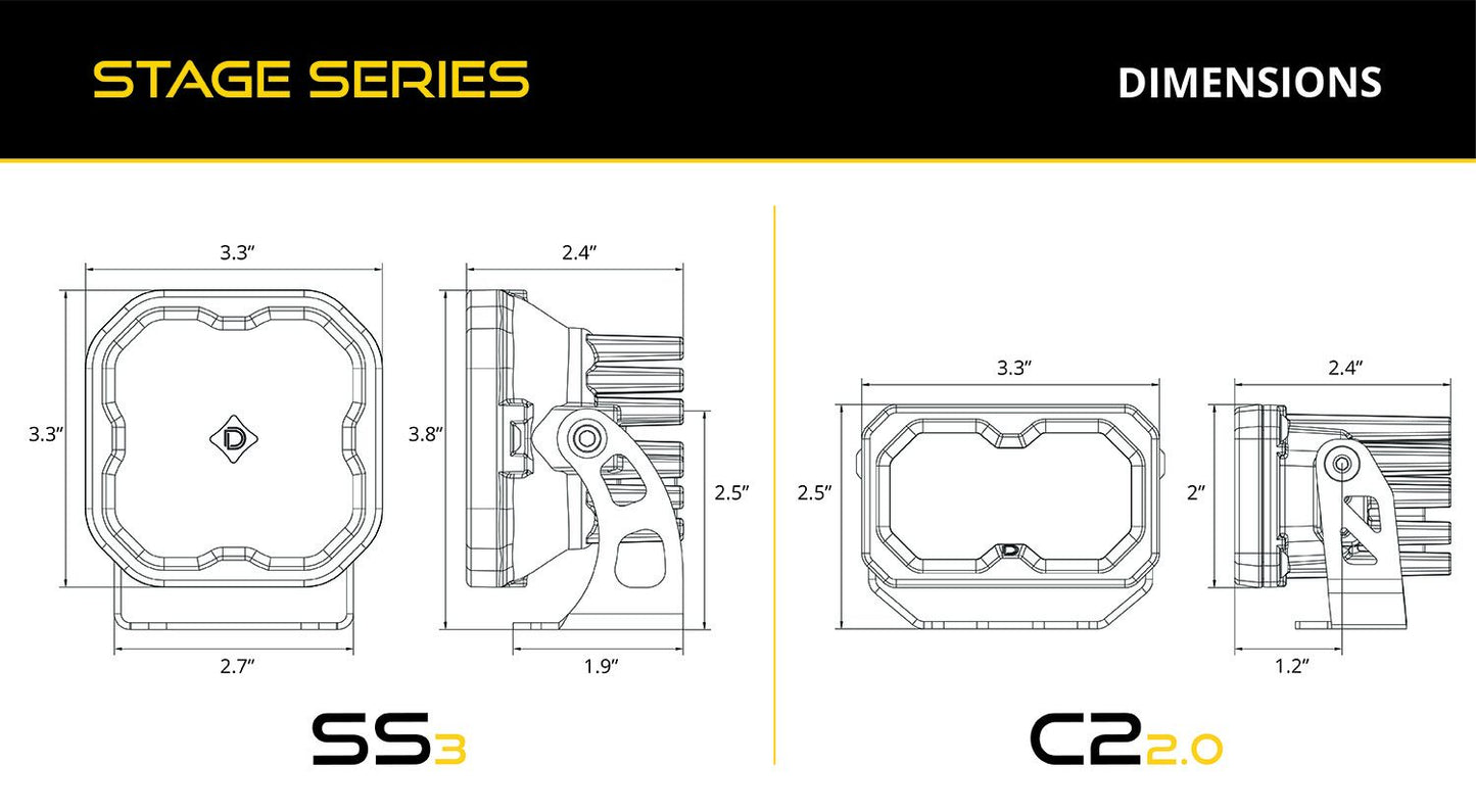 Kit de luces de zanja de la serie Stage para Toyota Tacoma 2016-2023 