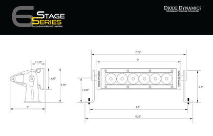 Stage Series 6" SAE/DOT Amber Light Bar