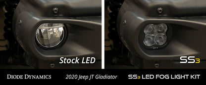 SS3 LED Fog Light Kit for 2020-2023 Jeep JT Gladiator (Steel Bumper)