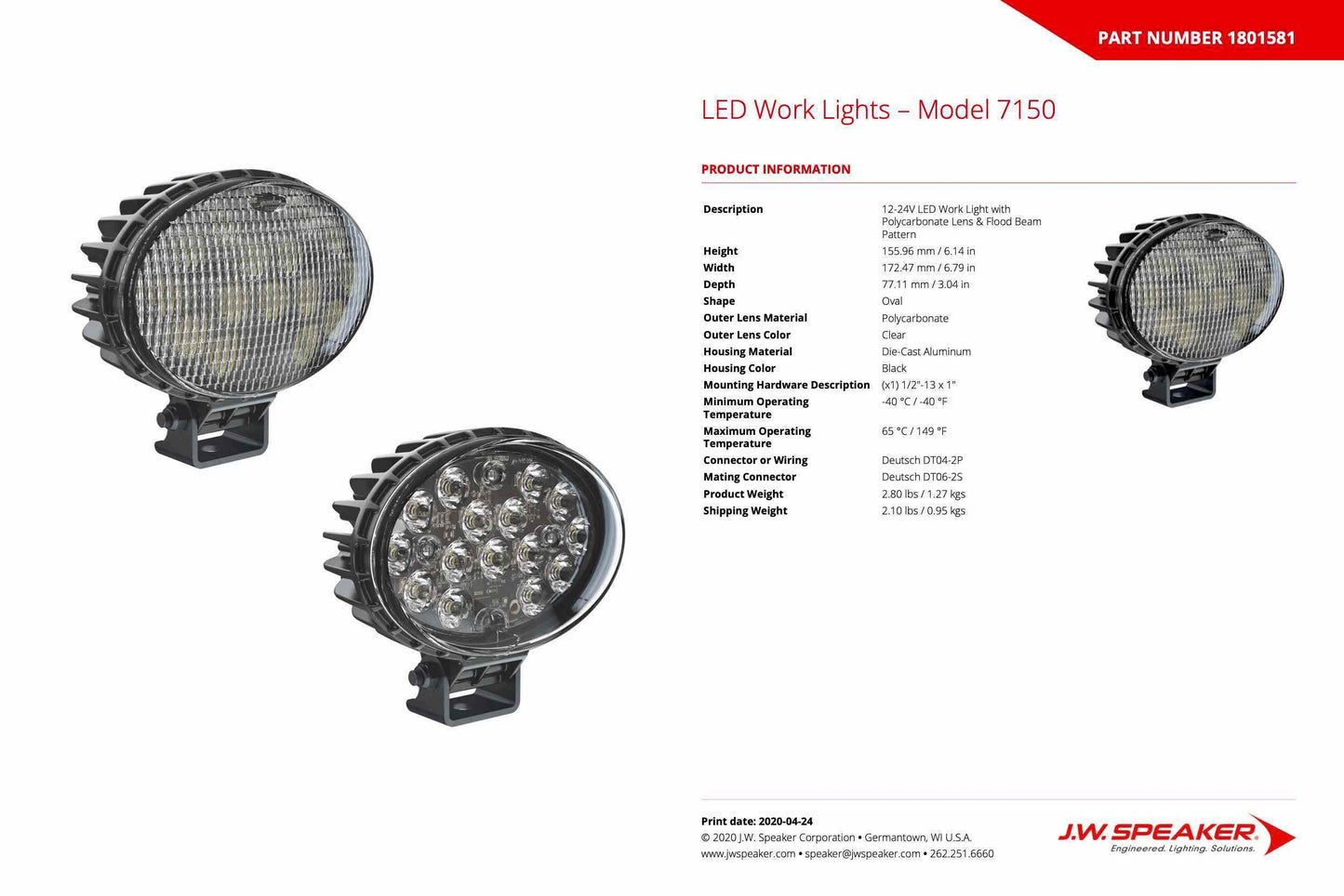 JW Speaker: 7150T-12/24V - Trapezoid Beam