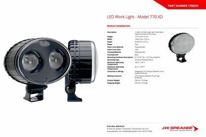 JW Speaker: 770F-12/48V XD Worklamp - Flood Beam