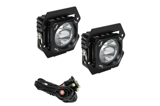 Vision X LED Fog Light System: Ford Ranger (19+) (2x Optimus Square Pods)