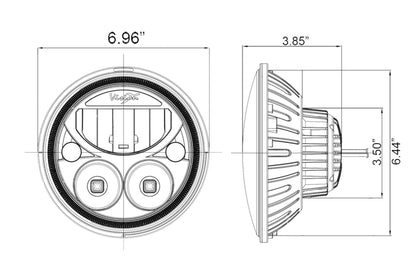 Vision X LED Headlights: Jeep Wrangler JK (07-16) (Set / 7in Round / Chrome / Amber Halo)