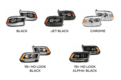 ARex Pro Halogen Headlights: Dodge Ram (09-18) - Black (Set)