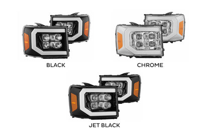 Faros delanteros LED ARex Nova: GMC Sierra (07-13) - Negro (juego)