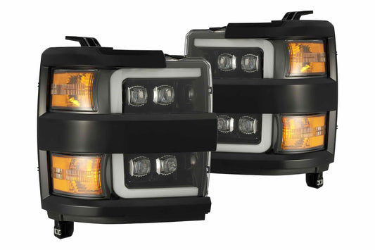 Faros delanteros LED ARex Nova: Chevy Silverado HD (15-19) - Negro con rejilla cromada (juego)