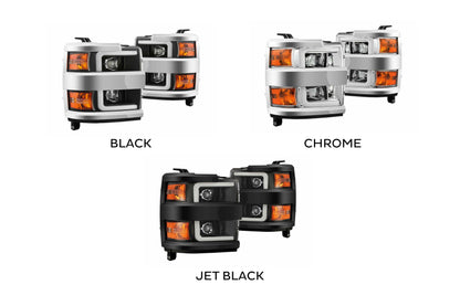 ARex Pro Halogen Headlights: Chevy Silverado HD (15-19) - Black (Set)