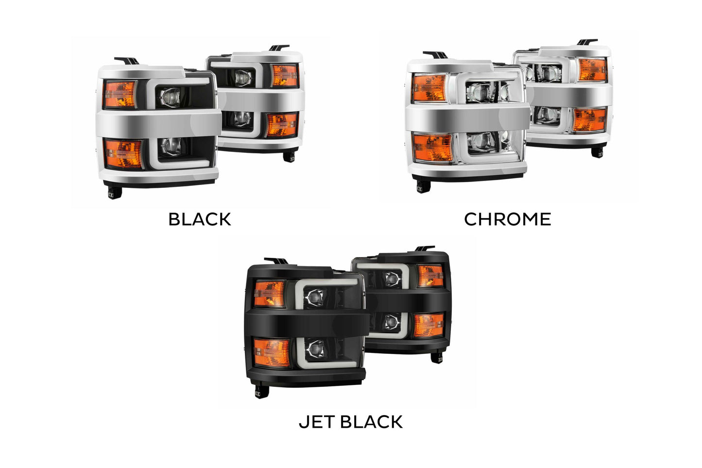 ARex Pro Halogen Headlights: Chevy Silverado HD (15-19) - Jet Black (Set)