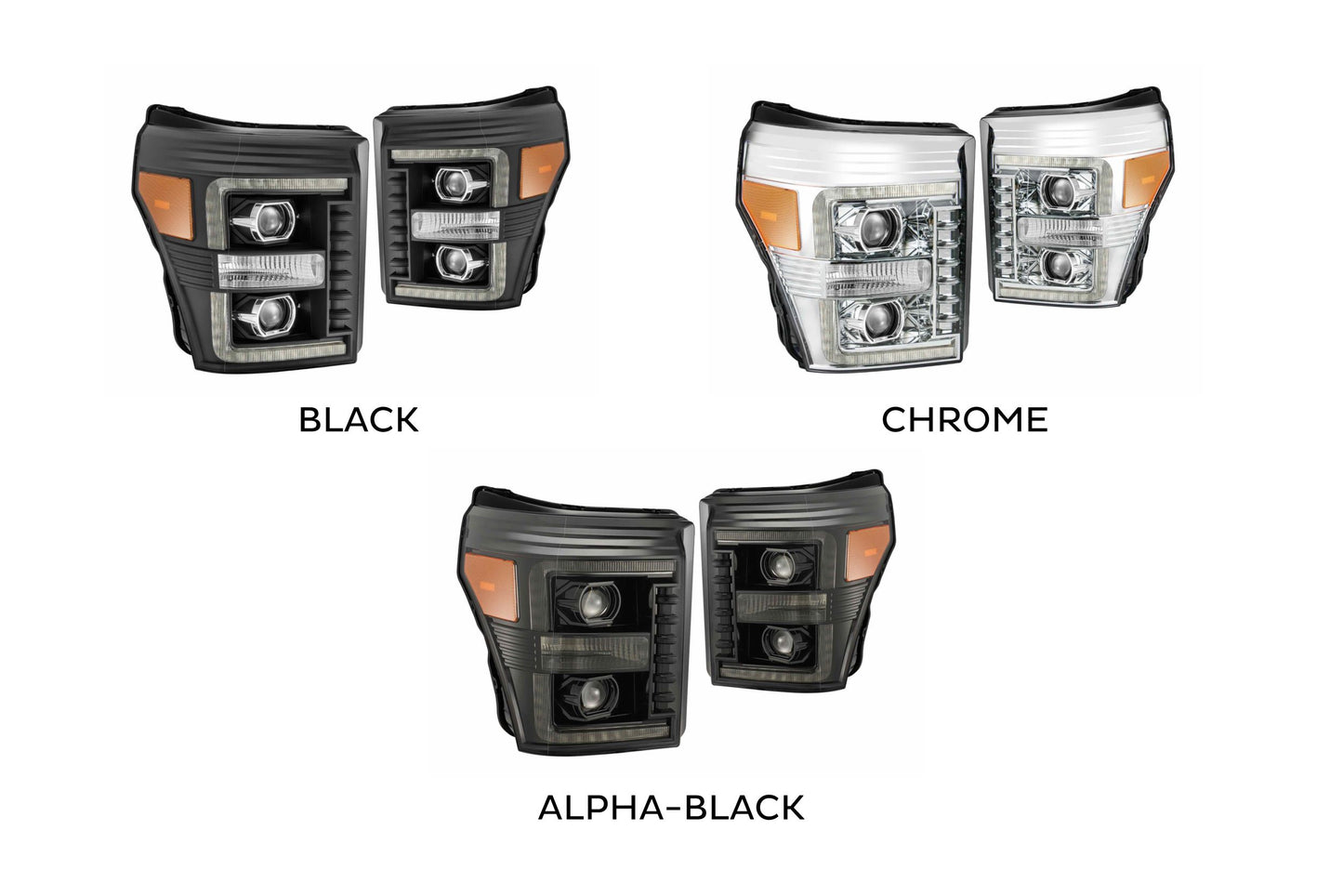 ARex Pro Halogen Headlights: Ford Super Duty (11-16) - Black (Set)