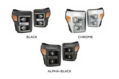 ARex Pro Halogen Headlights: Ford Super Duty (11-16) - Black (Set)