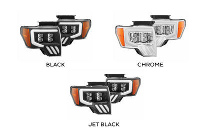 Faros delanteros LED ARex Nova: Ford F150 (09-14) - Negro (juego)