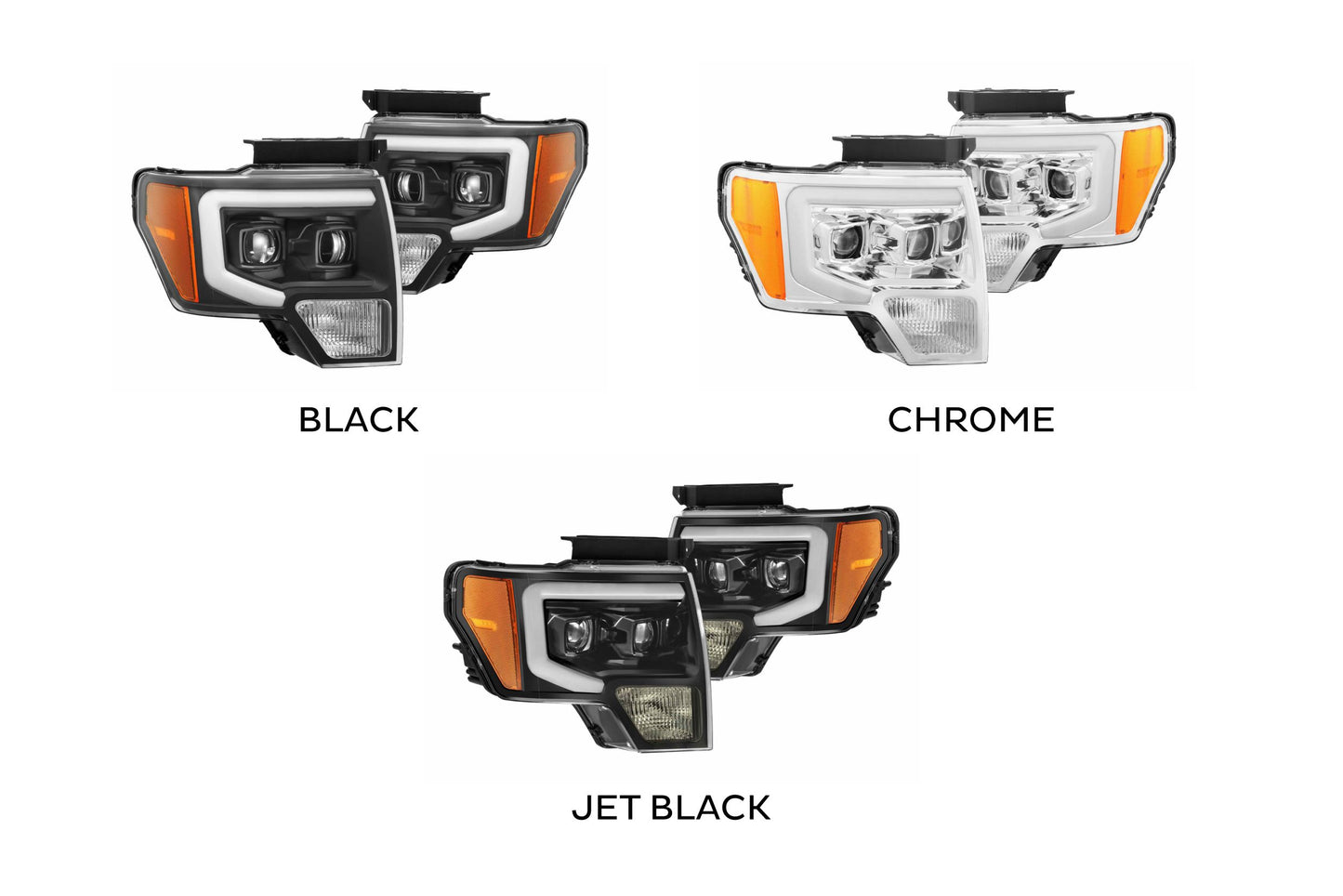 ARex Pro Halogen Headlights: Ford F150 (09-14) - Jet Black (Set)