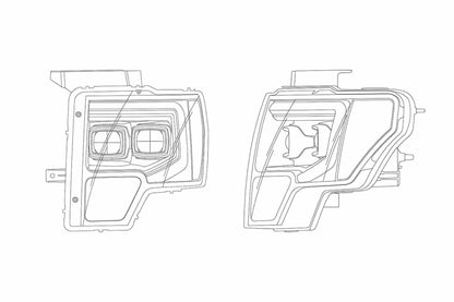 ARex Pro Halogen Headlights: Ford F150 (09-14) - Jet Black (Set)
